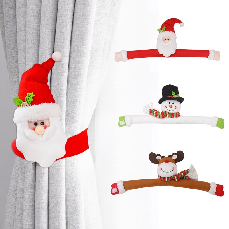 Christmas Curtain Holder Santa Elk Cristmas Ornaments Merry Christmas Decorations For Home Xmas Gifts Noel Navidad 2022 New Year