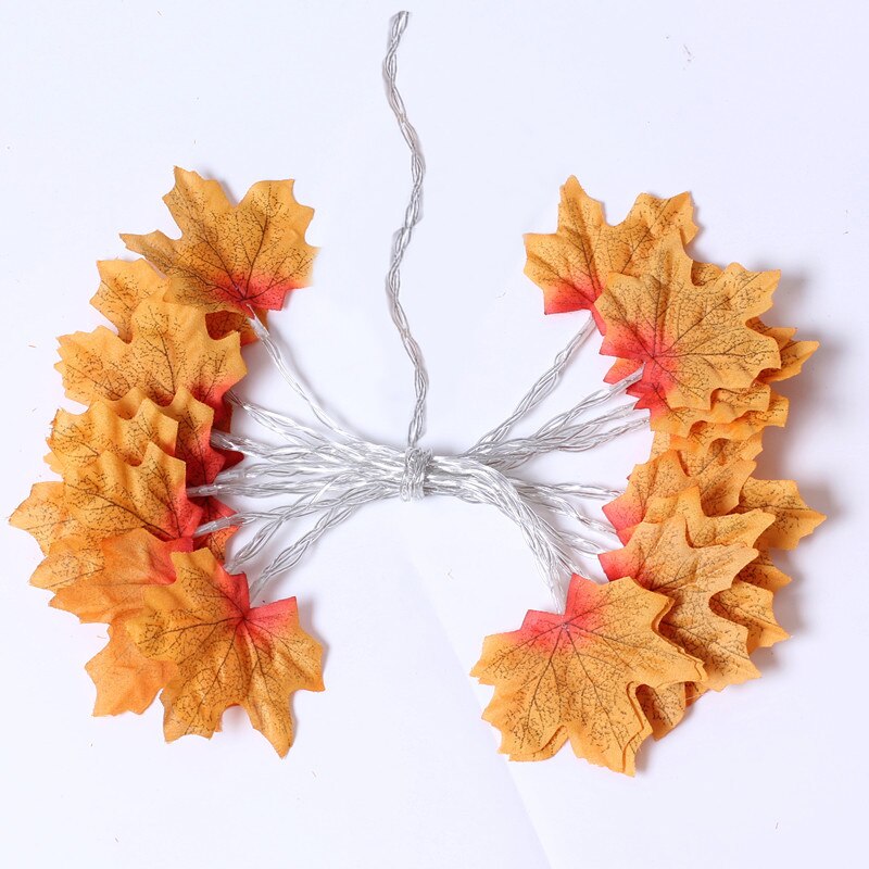 Autumn Artificial Maple Leaf LED Light String Lantern Garland