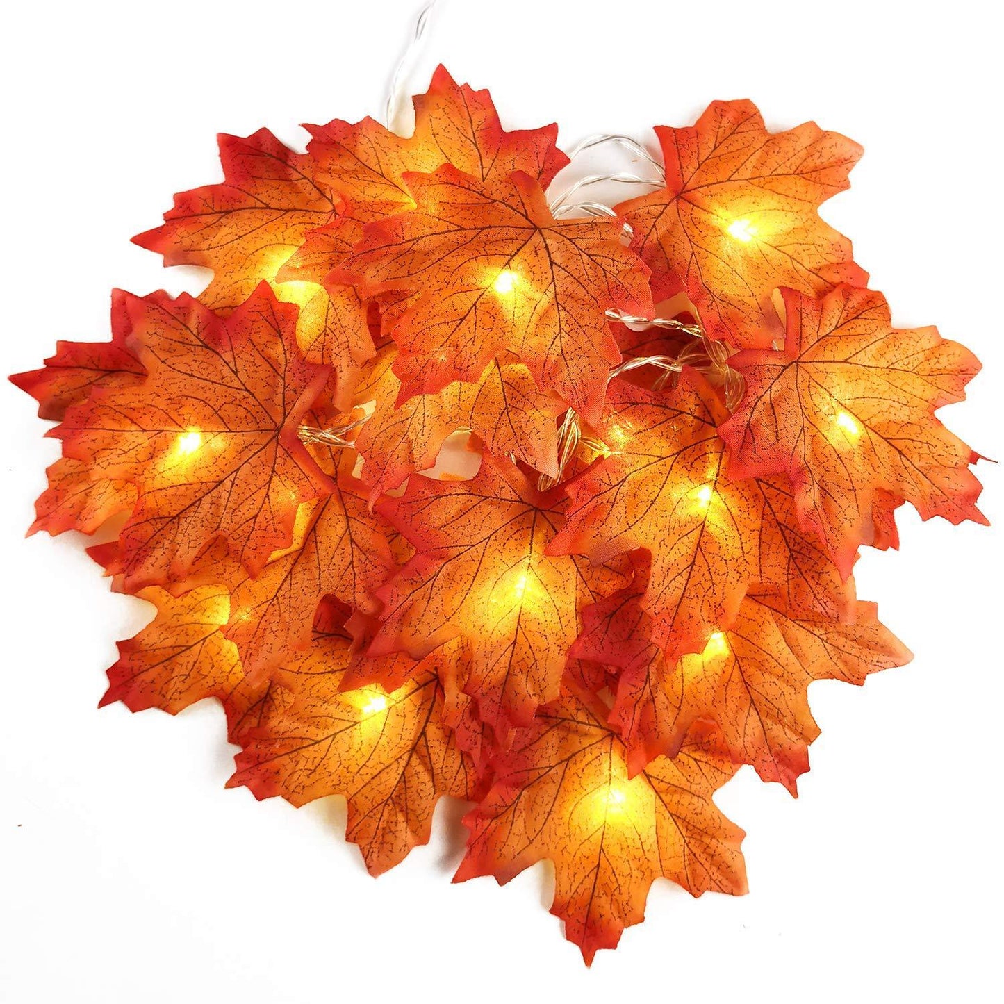 Autumn Artificial Maple Leaf LED Light String Lantern Garland