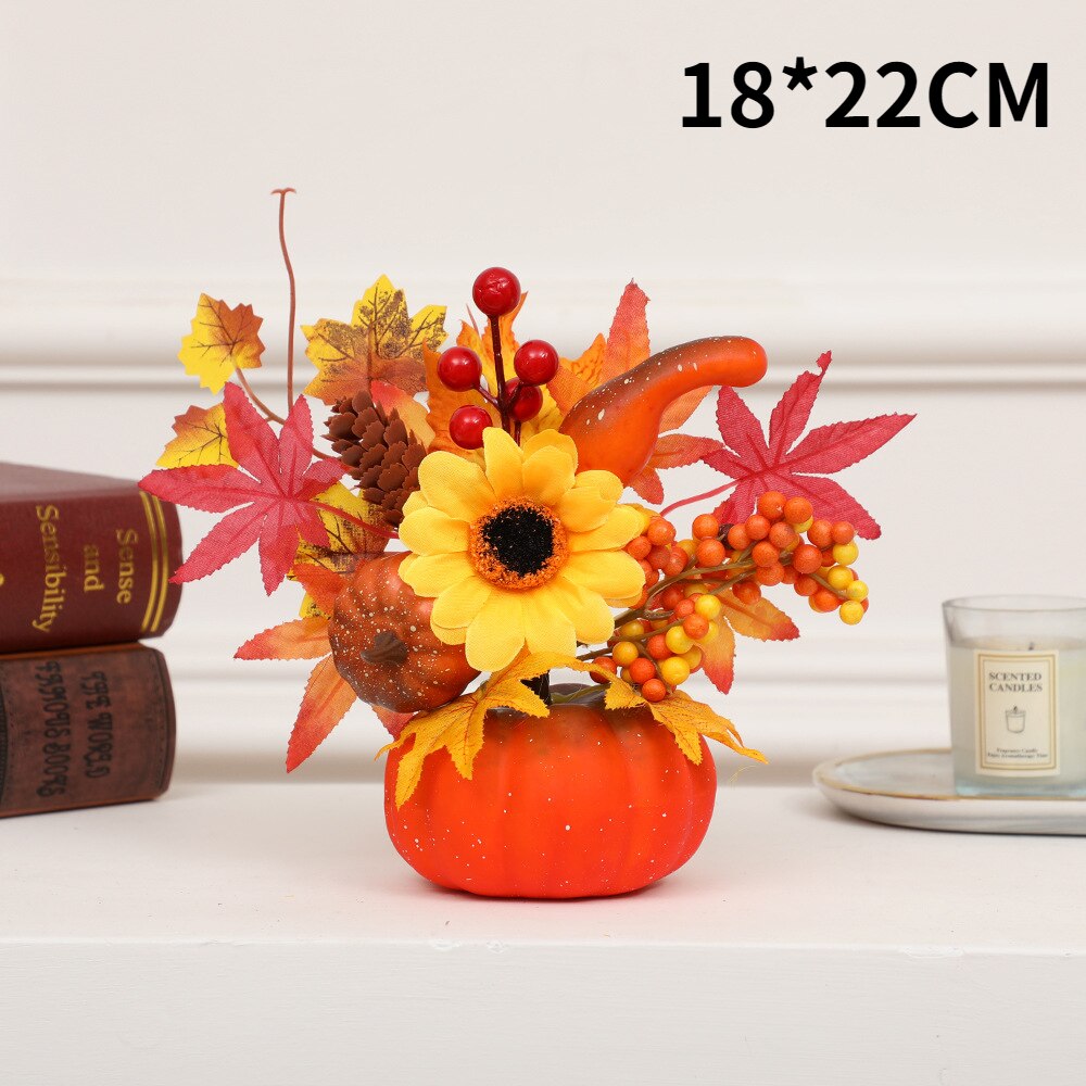 Autumn Harvest Artificial Pumpkin Sunflower Display