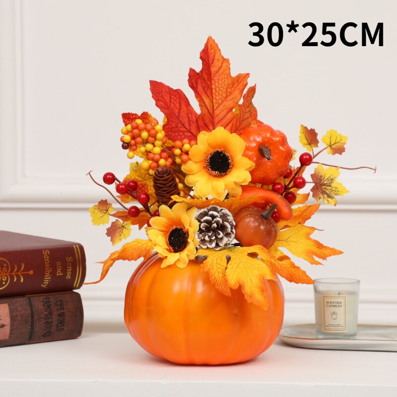 Autumn Harvest Artificial Pumpkin Sunflower Display