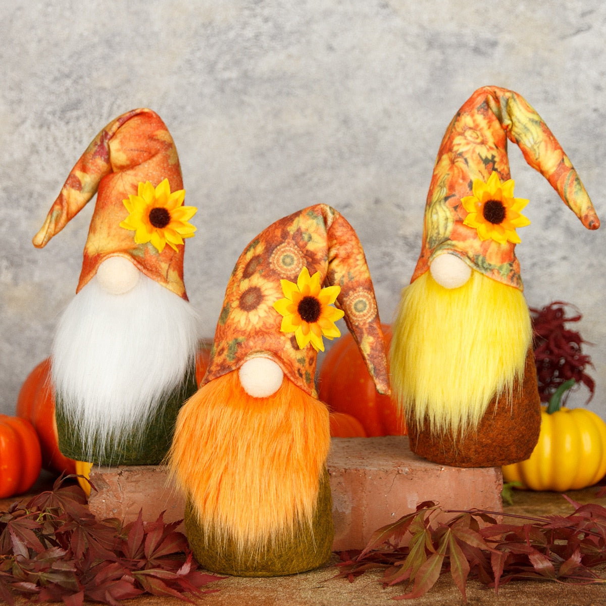 Illuminated Autumn Plush Gnome Dolls