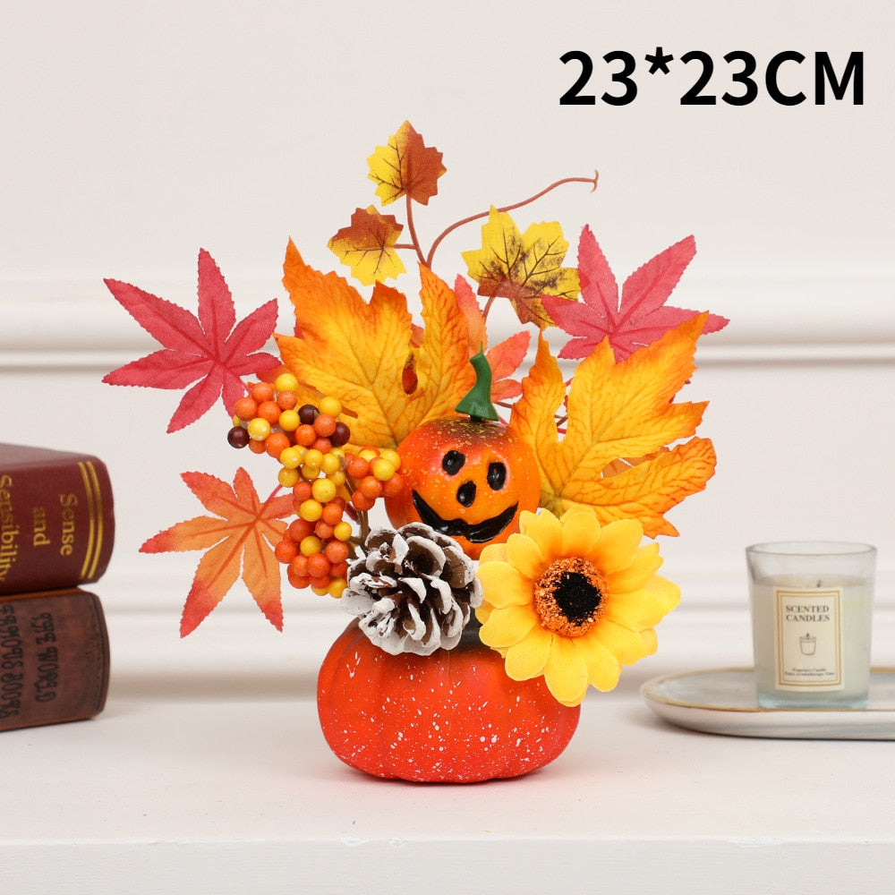 Autumn Harvest Artificial Pumpkin Sunflower Display