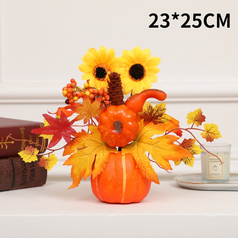 Autumn Harvest Artificial Pumpkin Sunflower Display