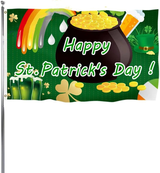 St Patrick's Day Shamrock Clover Flag