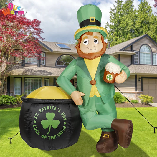 6FT St Patrick Day Leprecaun & Pot of Gold Outdoor Inflatable