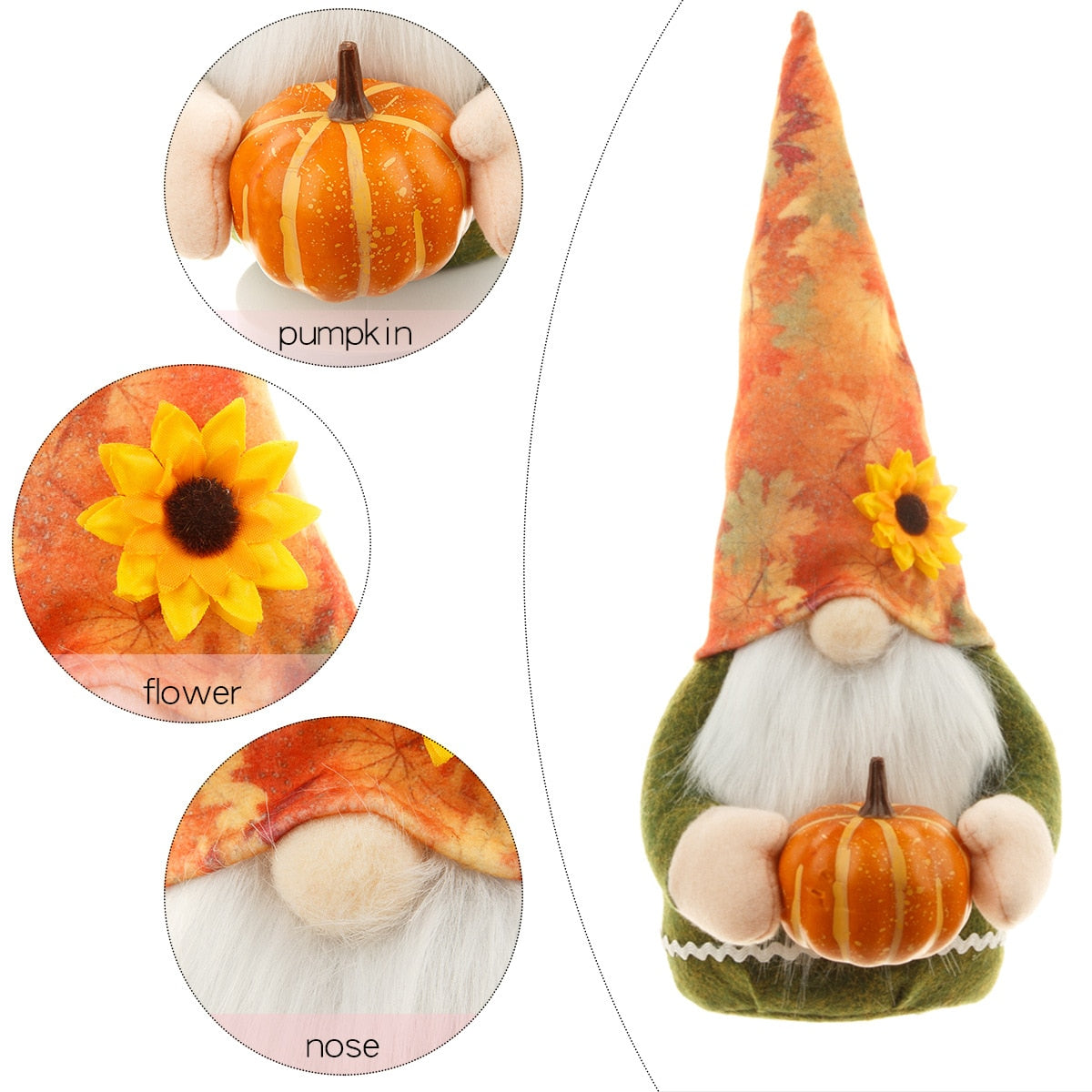 Illuminated Autumn Plush Gnome Dolls