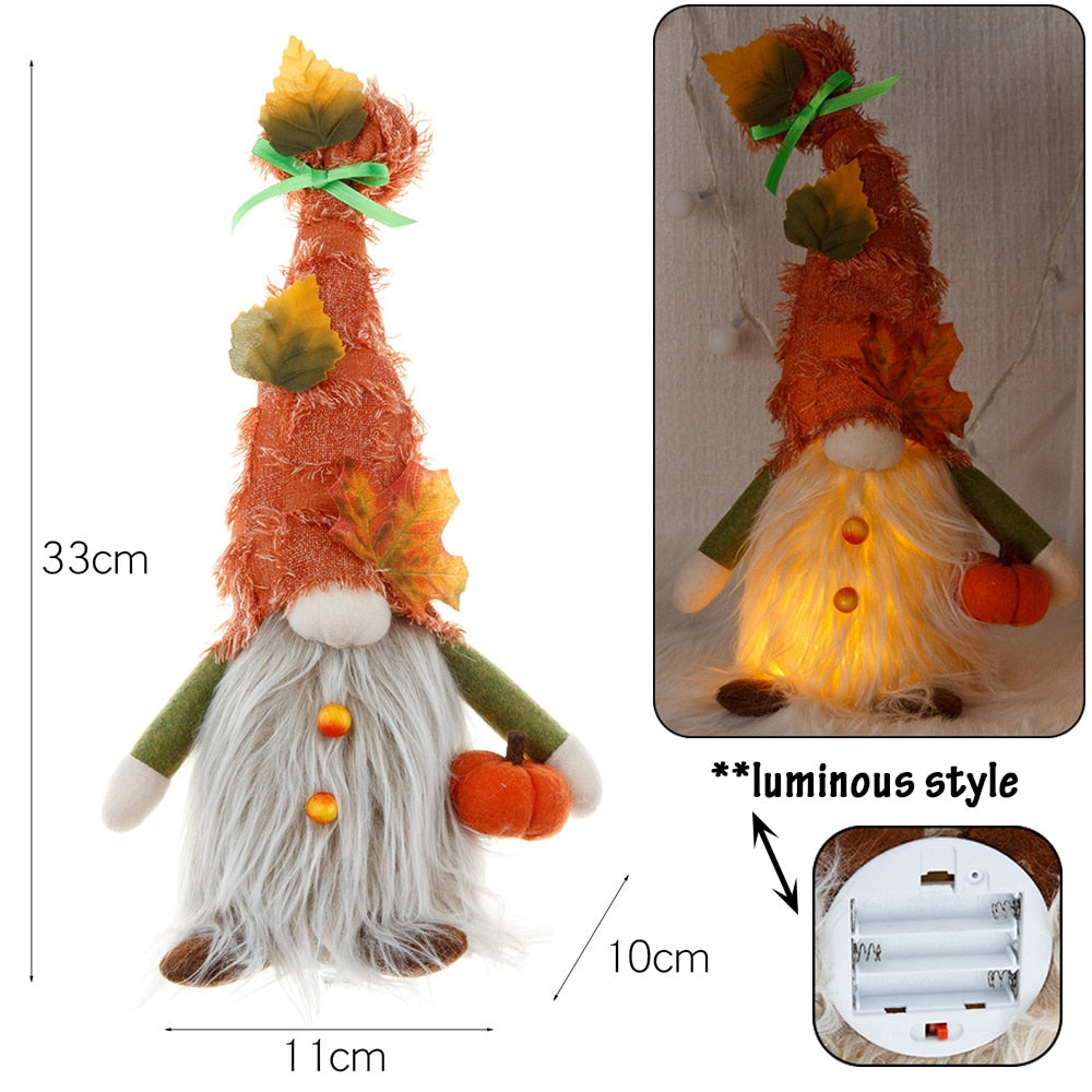 Illuminated Autumn Plush Gnome Dolls