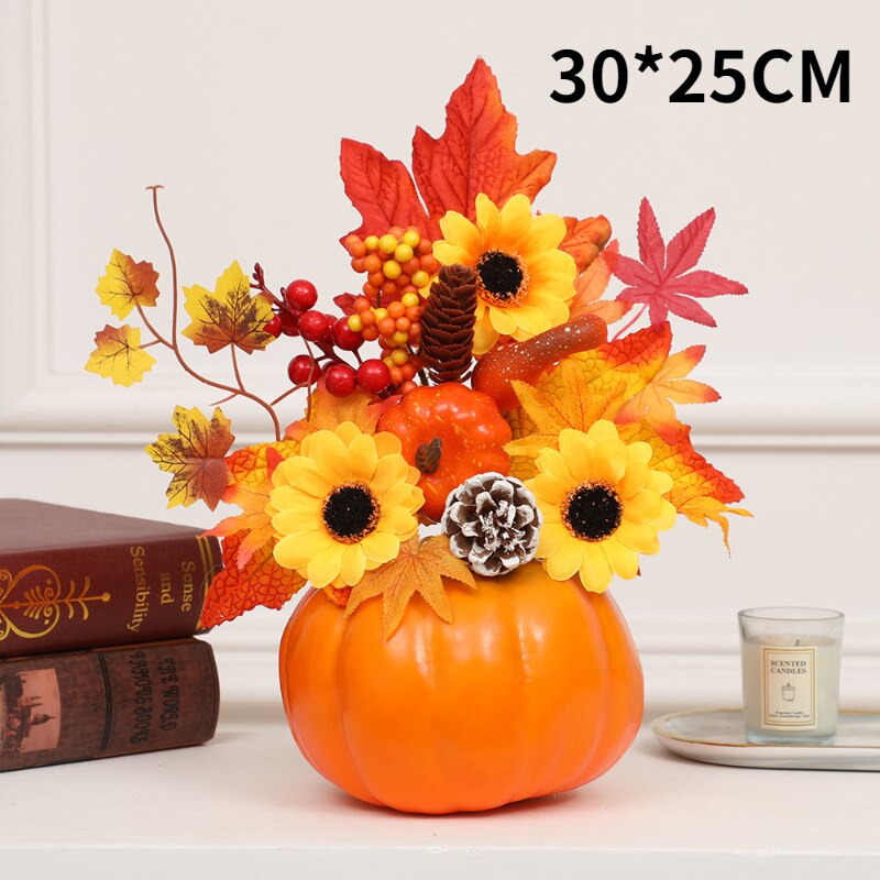 Autumn Harvest Artificial Pumpkin Sunflower Display