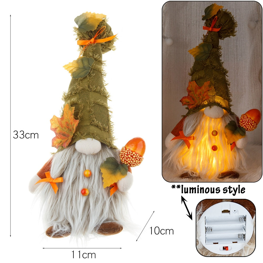 Illuminated Autumn Plush Gnome Dolls