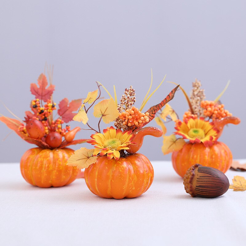 Autumn Harvest Artificial Pumpkin Sunflower Display