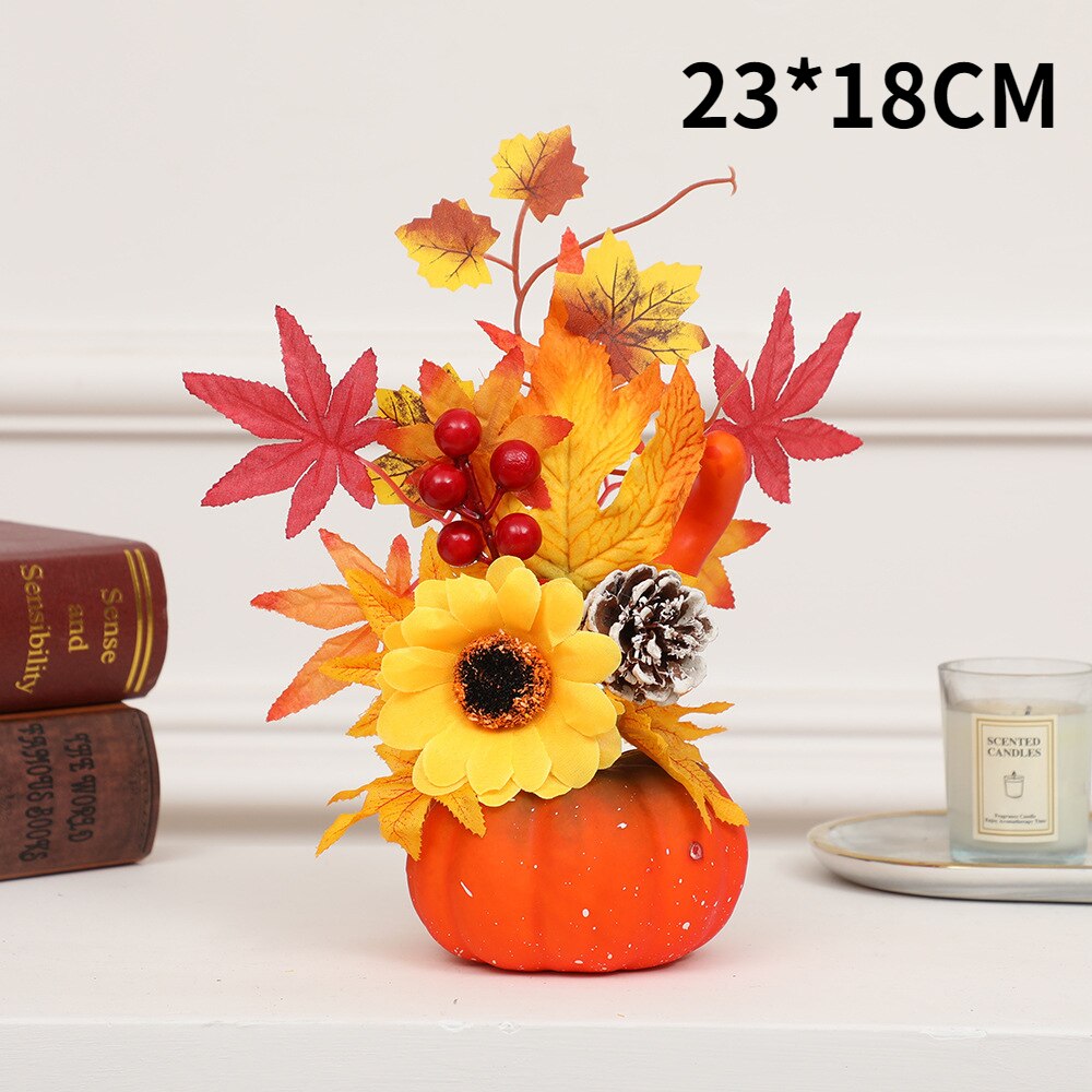 Autumn Harvest Artificial Pumpkin Sunflower Display