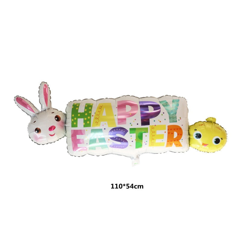 Happy Easter Farm Animal Themed Bunny Foil Balloons