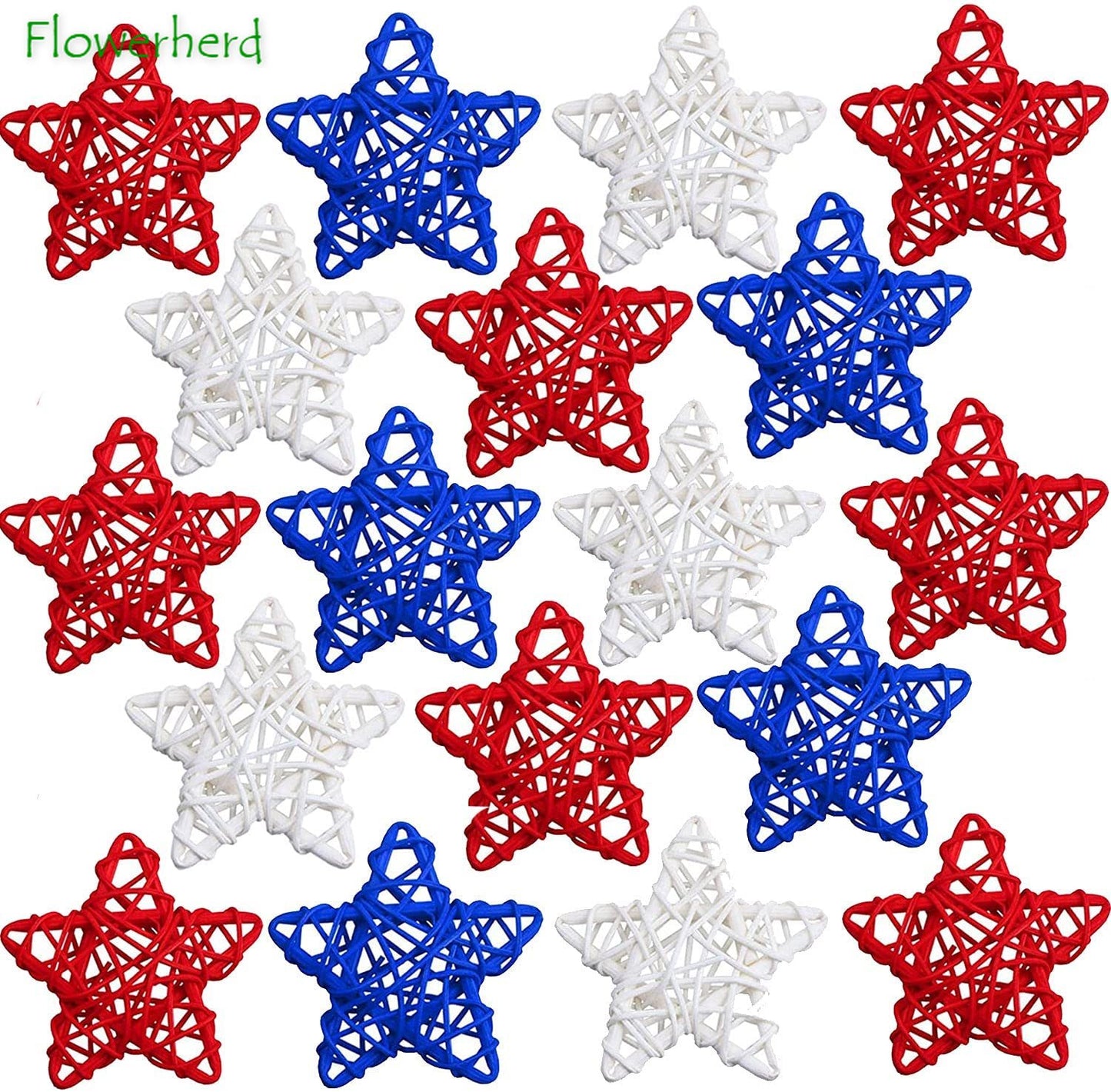 18pcs 4th of July Red Blue White Stars Vase Filler