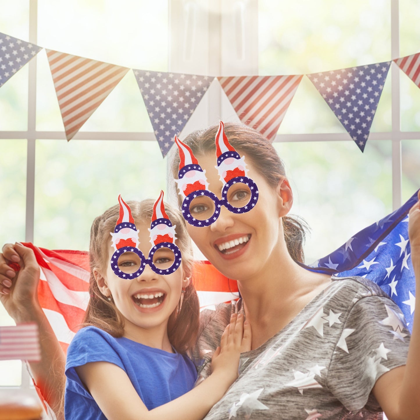 July 4th American Flag Glasses