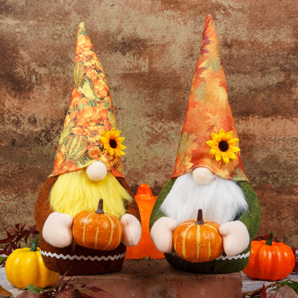 Illuminated Autumn Plush Gnome Dolls