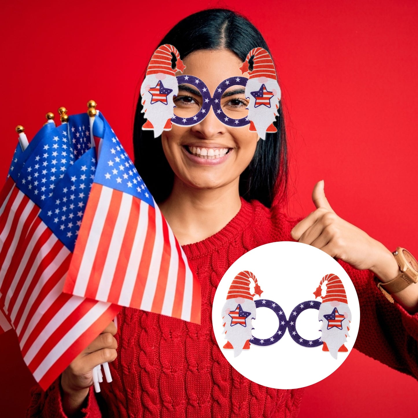 July 4th American Flag Glasses