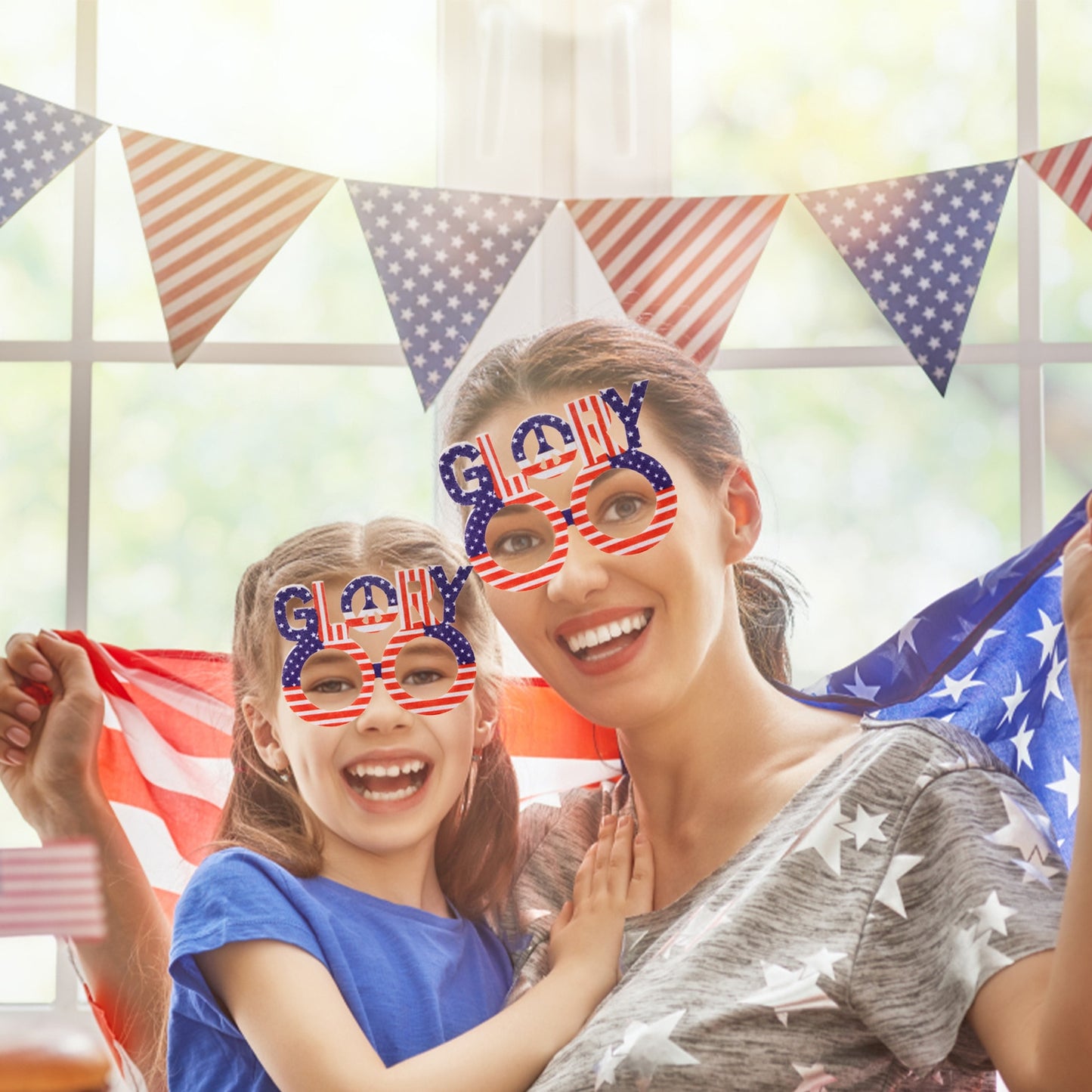 July 4th American Flag Glasses